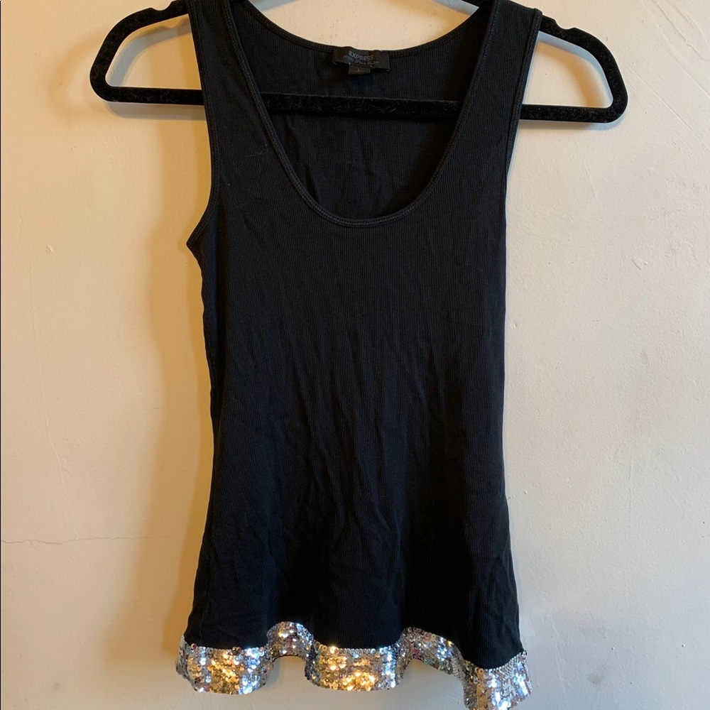 Express Tank Top With Sequin Hem
